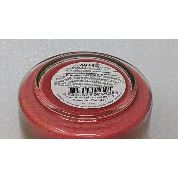 Beanpod Candles Raspberry Lemonade Real Soy Scented Candle 4.5 oz - Picture 3 of 3
